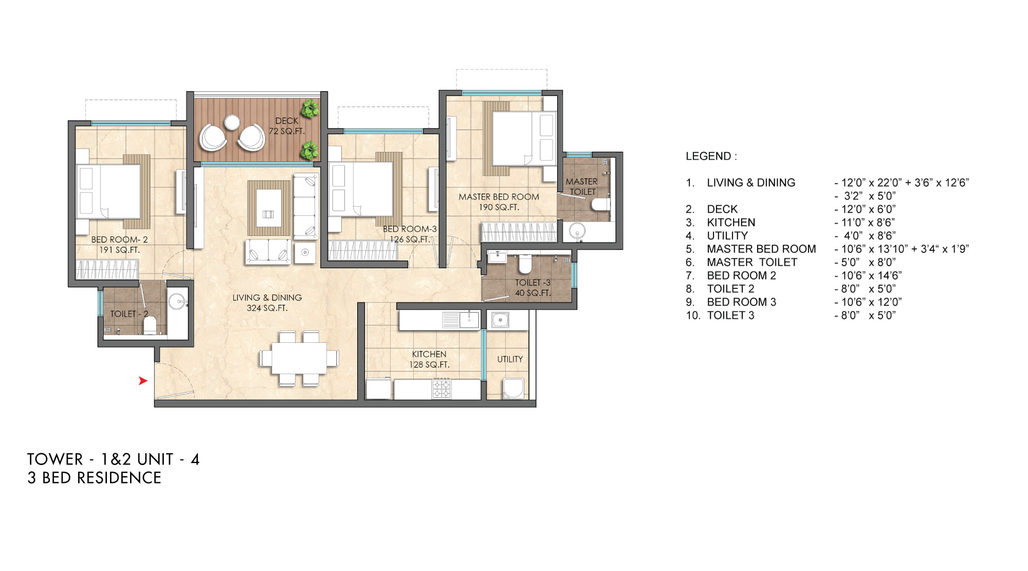 Lodha Altero, Wakad - Residential Project in Wakad with 3 BHK Unit Plan