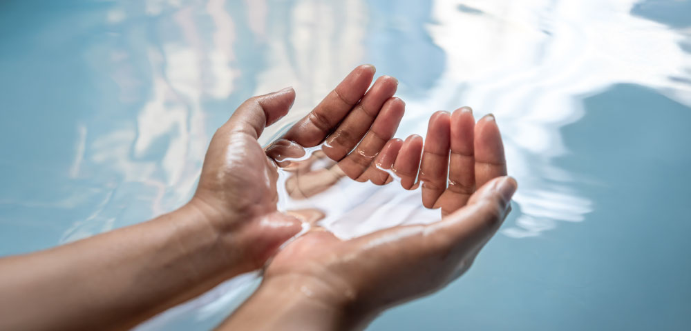 Water positive home design featuring green landscaping, and sustainable architecture