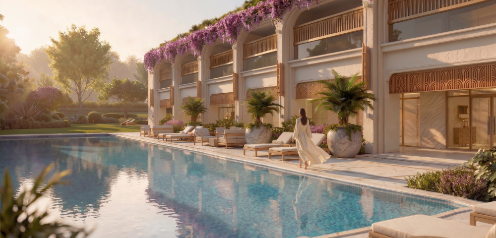 Lodha Belmont – Residential Property in Thane with Art Deco-Inspired Poolside
